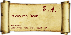 Pirovits Áron névjegykártya