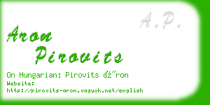 aron pirovits business card